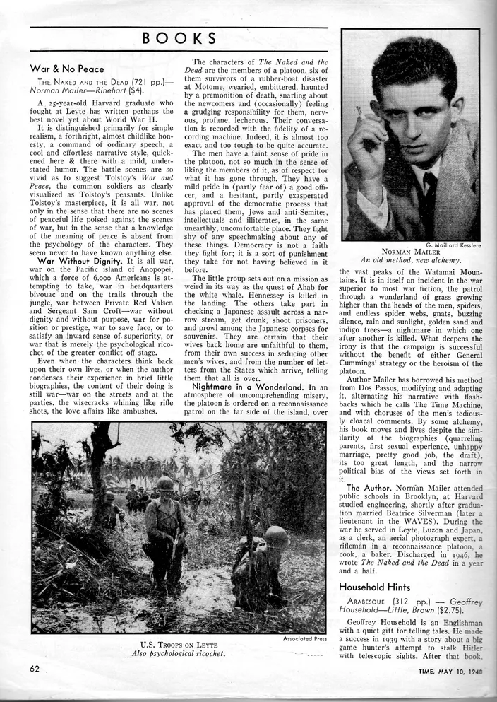 Time’s "War & No Peace" review of The Naked and the Dead, 10 May 1948