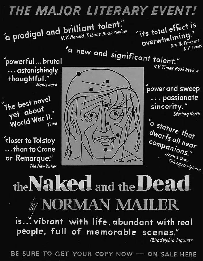 Rinehart’s "Best Novel Yet to Come Out of the War" Book-Dividend Credit ad