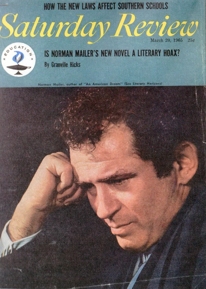 Cover of the Saturday Review, 20 March 1965: "Is Norman Mailer’s New Novel a Literary Hoax?"