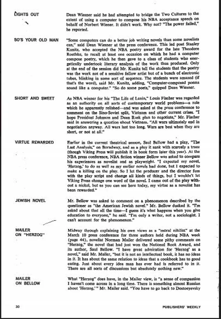 "Mailer on Herzog," continued