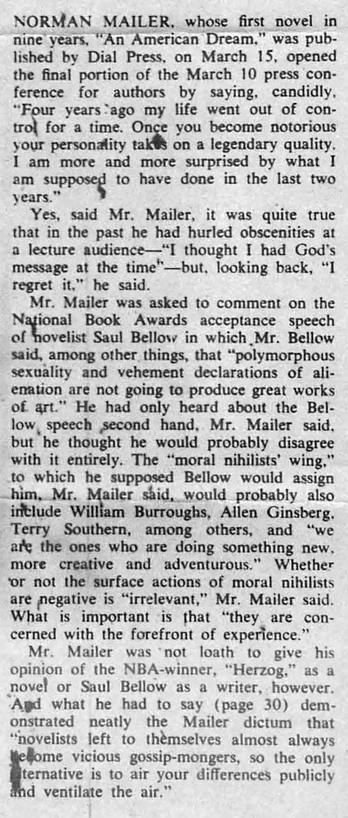 Publishers Weekly, 22 March 1965: the PPA press conference