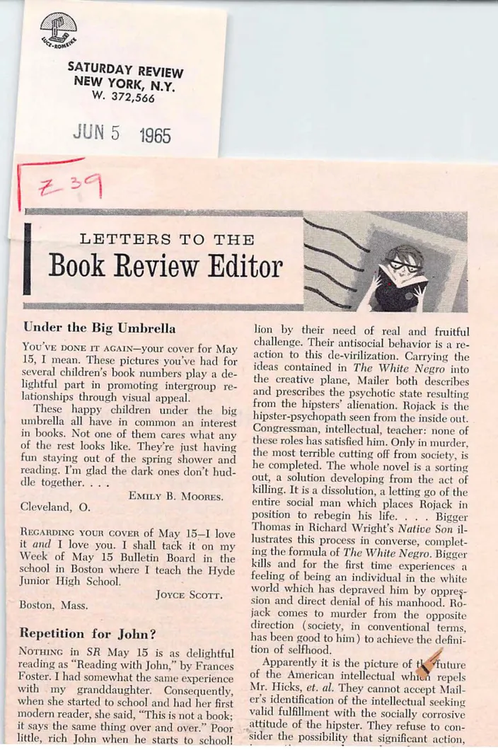 Bill Powers’s letter to the Saturday Review, 5 June 1965