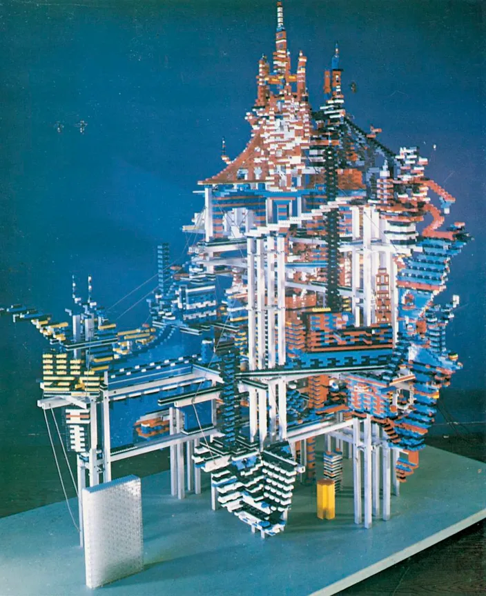 Mailer’s "Vertical City," the Lego model photographed for "Cities Higher than Mountains" (1965)